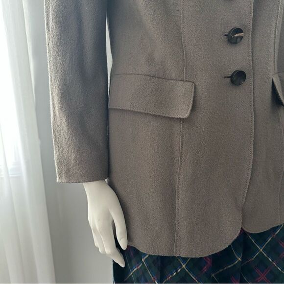 Marc Cain 100% Wool Fringe Collar Blazer Sz 14 - Picture 6 of 15